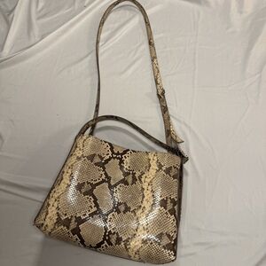 Mango Snakeskin Purse With Shoulder Strap